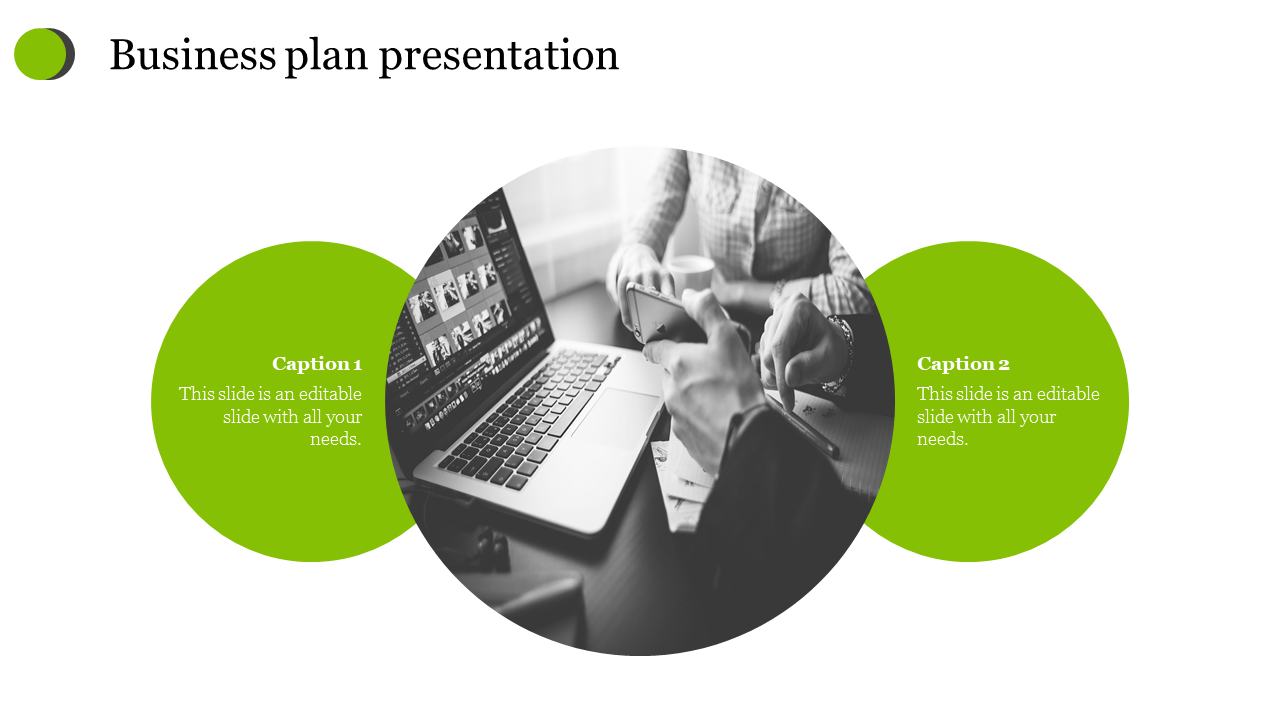 Editable Business Plan Presentation With Circle Design